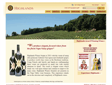 Tablet Screenshot of highlandswinery.com
